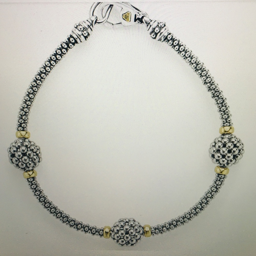 LAGOS Three Station Caviar Beaded Bracelet